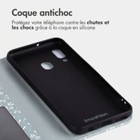 imoshion Étui de télephone portefeuille Design Samsung Galaxy A20e - Smoke Green Flowers