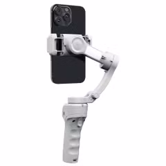 Selencia Stabilisateur Gimbal avec éclairage LED - Suivi intelligent - Trépied - Cosy Grey
