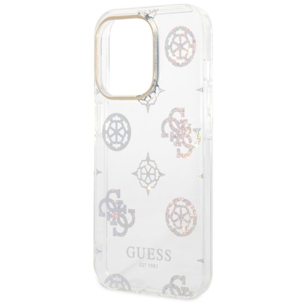 Guess Coque Peony Glitter Apple iPhone 14 Pro - Blanc