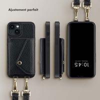 Selencia Coque de télephone Sera avec cordon et porte-cartes enveloppe Apple iPhone 14 - Noir