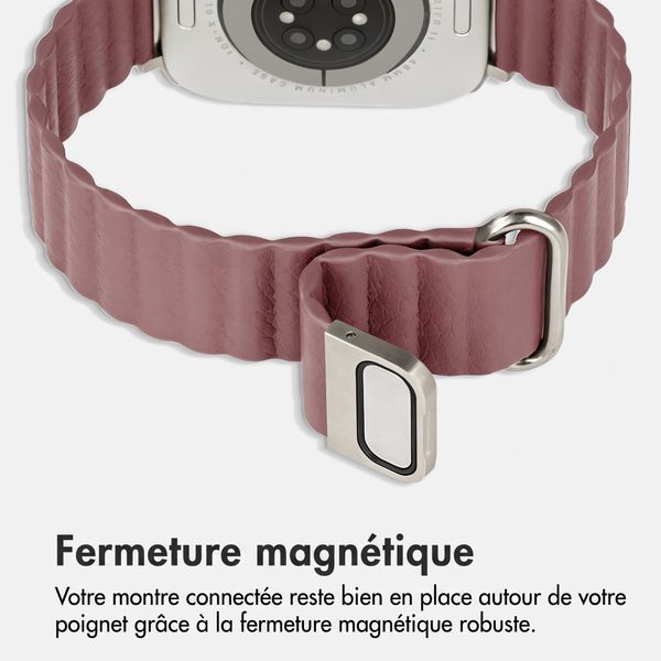 imoshion Bracelet magnétique en cuir synthétique Apple Watch | 38/40/41/42 mm - Rose