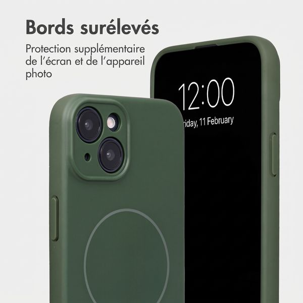 Accezz Coque Grip avec MagSafe Apple iPhone 14 - Vert foncé