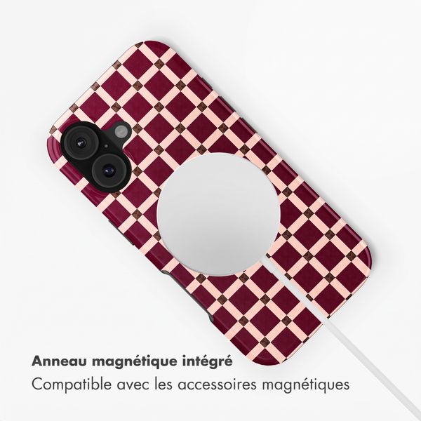 Selencia Coque arrière Vivid avec MagSafe Apple iPhone 17 - Check This Burgundy