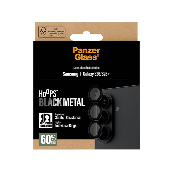 PanzerGlass Protection Caméra Hoops Optic Rings Samsung Galaxy S26 - Noir