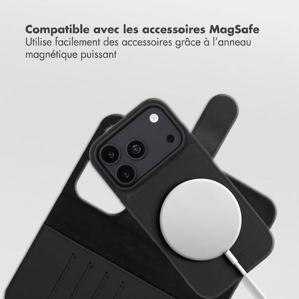 Accezz Coque portefeuille Edge amovible avec MagSafe Apple iPhone 18 Pro / 17 Pro - Noir