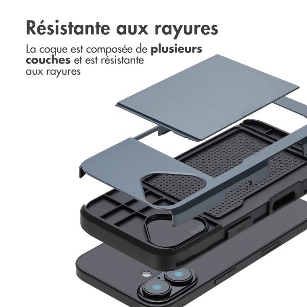 imoshion Coque arrière avec porte-cartes Apple iPhone 16 - Bleu foncé