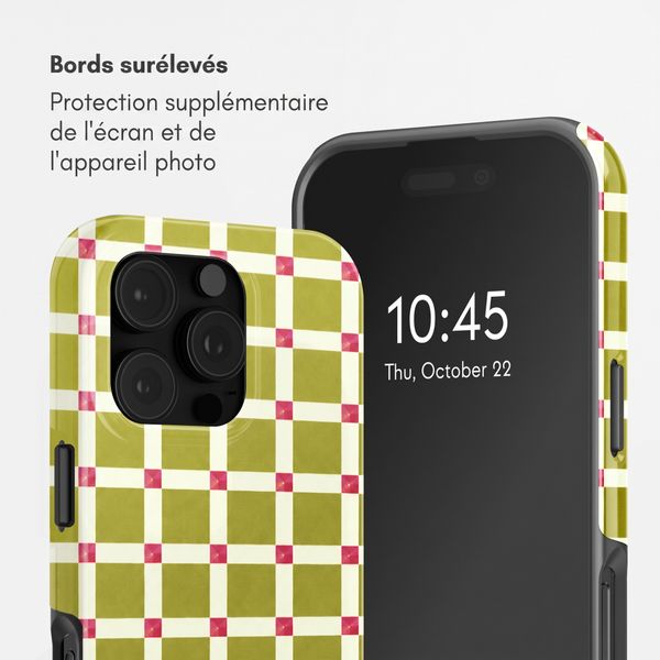 Selencia Coque arrière Vivid avec MagSafe Apple iPhone 16 Pro - Check This Olive