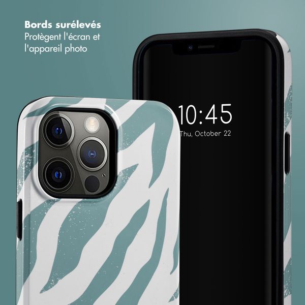 Selencia Coque arrière Vivid Apple iPhone 14 Pro Max - Colorful Zebra Pine Blue