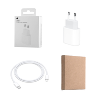 Apple Adaptateur secteur USB-C d'origine 20 watts + câble USB-C vers Lightning d'origine - 1 mètre - Blanc