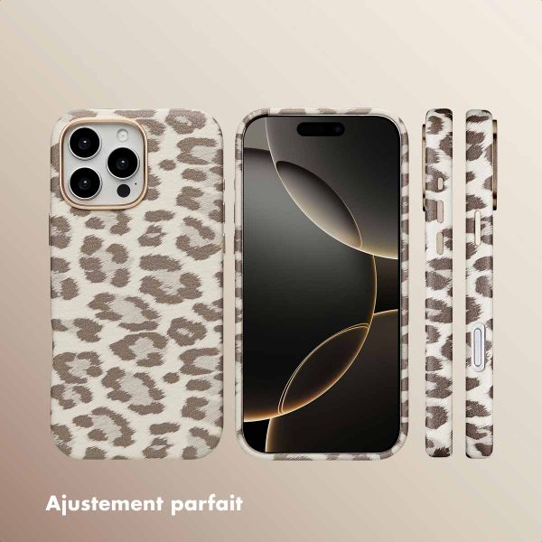 Selencia Coque Sabi imprimé panthère avec MagSafe Apple iPhone 16 Pro Max - Soft Ivory