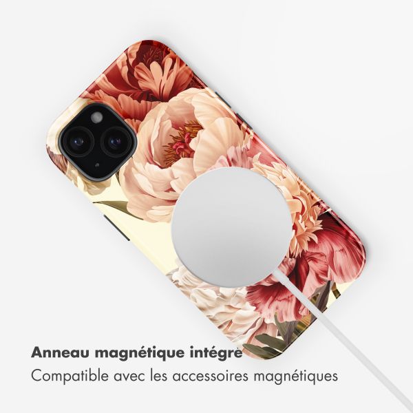 Selencia Coque arrière Vivid avec MagSafe Apple iPhone 15 - Vintage Peony