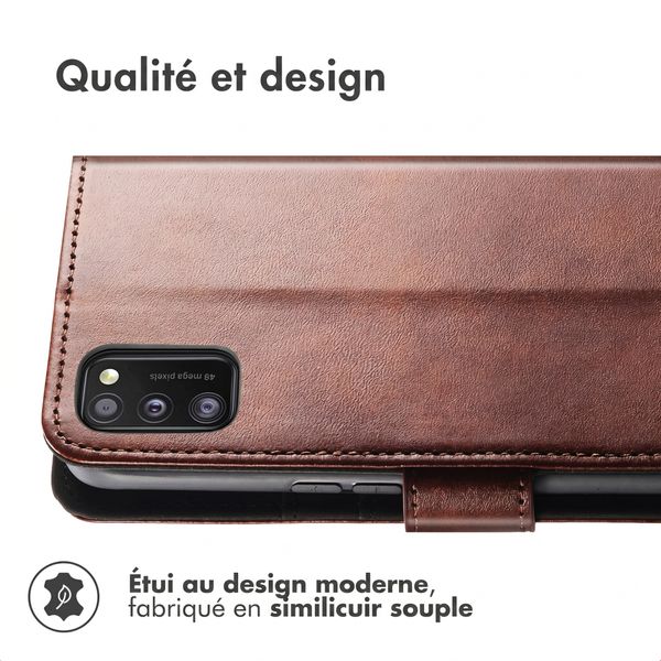 imoshion Étui de télephone portefeuille de luxe Samsung Galaxy A41 - Marron foncé