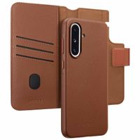Accezz Étui de télephone portefeuille en cuir 2-en-1 avec MagSafe Samsung Galaxy A36 / A56 - Marron café