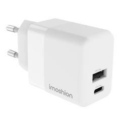 imoshion Wall Charger - Chargeur - Connexion USB-C et USB - Power Delivery - 20 Watt - Blanc