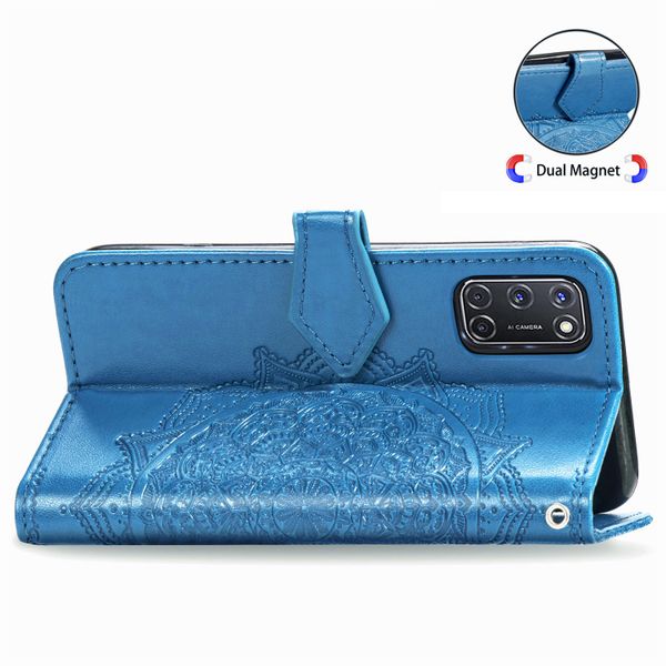 Etui de télephone portefeuille Mandala Oppo A52 / Oppo A72 / Oppo A92 - Turquoise
