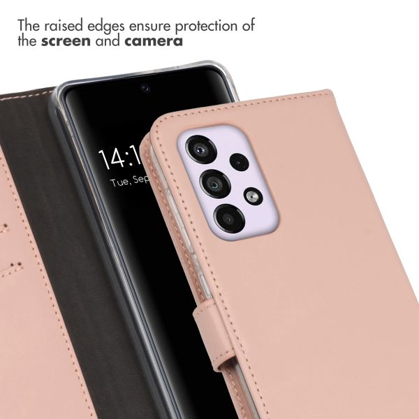 Selencia Étui portefeuille en cuir véritable Samsung Galaxy A33 - Dusty Pink