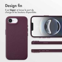 Accezz Coque arrière en cuir avec MagSafe Apple iPhone 17e / 16e - Heath Purple