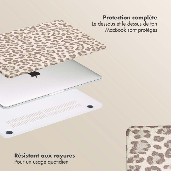Selencia Coque Laptop Sabi imprimé panthère Apple MacBook Pro 16 pouces (2021 / 2023 M3 / 2024 M4 / 2026 M5) - Soft Ivory