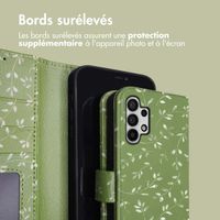 imoshion Étui de télephone portefeuille Design Samsung Galaxy A32 (5G) - Green Flowers
