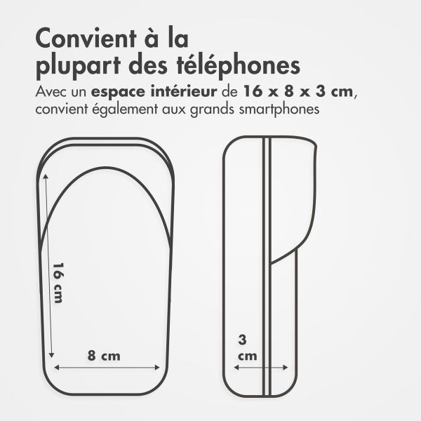 imoshion Support de téléphone pour vélo avec visière pare-soleil - Résistant aux éclaboussures - Universel - Noir