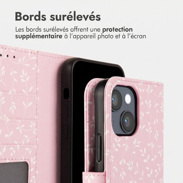 imoshion Étui de télephone portefeuille Design Apple iPhone 14 - Pink Bazaar Flowers