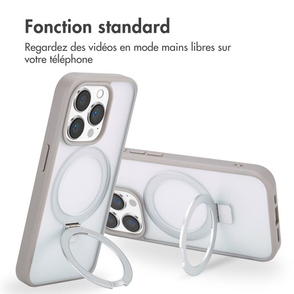 Accezz Coque Ring Stand avec MagSafe Apple iPhone 15 Pro - Gris