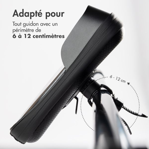 imoshion Support de téléphone pour vélo avec visière pare-soleil - Résistant aux éclaboussures - Universel - Noir