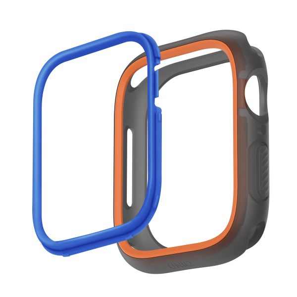 Uniq Coque Moduo avec lunette Apple Watch - 44 / 45 mm - Smoke (Orange/Blue)