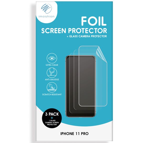 imoshion 3-Pack de protection d'écran + Protection en verre Appareil photo Apple iPhone 11 Pro