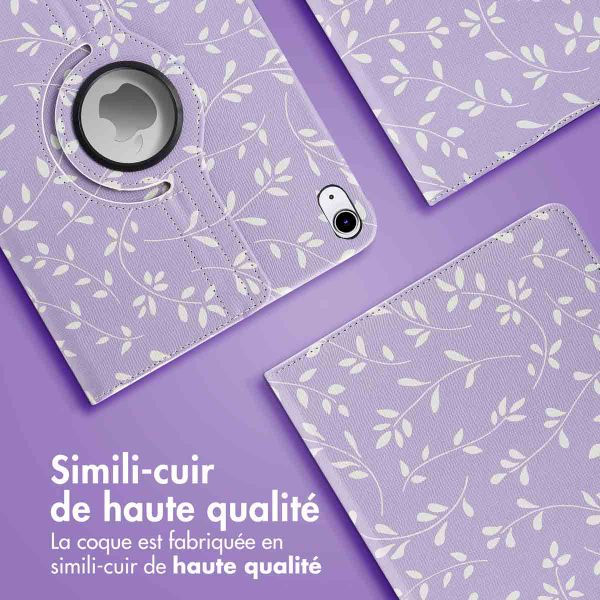 imoshion Coque tablette Design rotatif à 360° Apple iPad 11 (2025) 11 pouces A16 / iPad 10 (2022) 10.9 pouces - Lavender Flowers