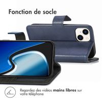 imoshion Étui de télephone portefeuille de luxe Apple iPhone 15 - Bleu foncé