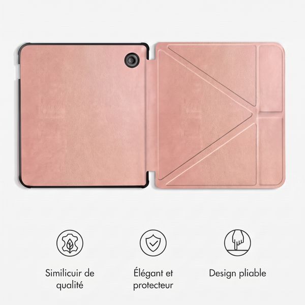 imoshion Étui de liseuse portefeuille Pliable Kobo Libra Colour - Rose Doré