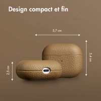 Accezz Coque en cuir véritable  Apple Airpods 3 - Taupe