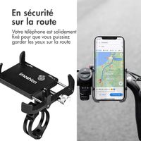 imoshion Support de téléphone en aluminium pour vélo - Léger - Universel - Noir