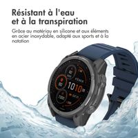 imoshion Bracelet QuickFit® Stripe en silicone  - Connexion Garmin 22 mm - Bleu foncé