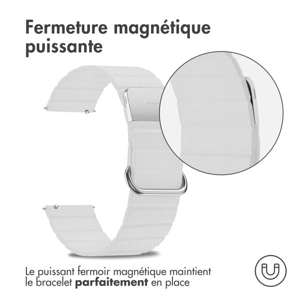 imoshion Bracelet en cuir magnétique Samsung Galaxy Watch 7 40/44 mm - Blanc
