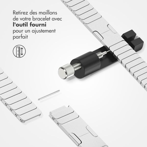 Selencia Bracelet à maillons en acier Apple Watch | 44/45/46/49 mm - Argent