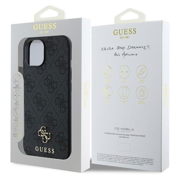 Guess Coque 4G Metal Logo MagSafe Apple iPhone 15 - Noir