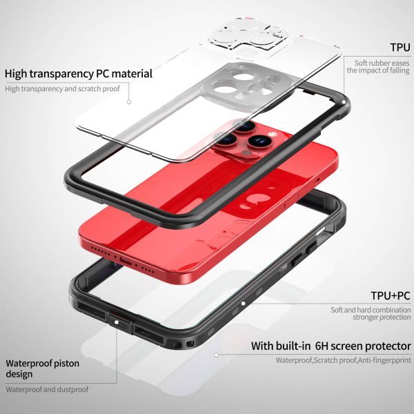 Redpepper Coque imperméable Dot Plus Apple iPhone 15 Pro Max - Noir