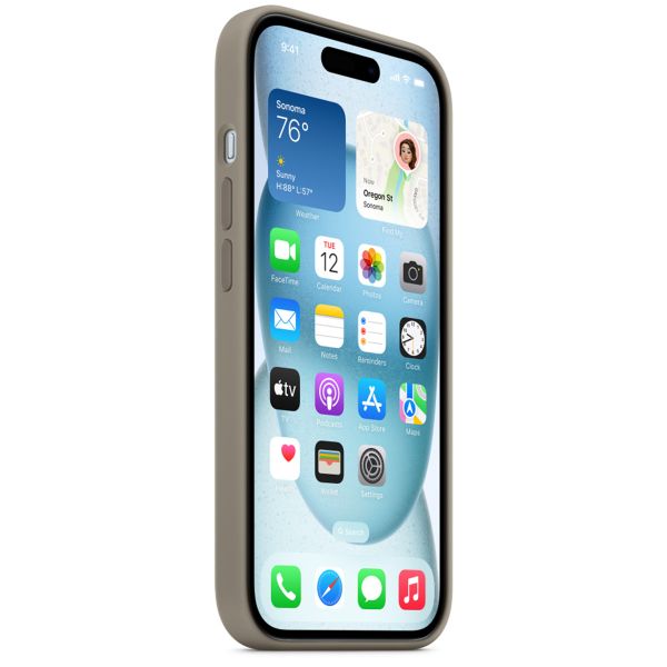 Apple Coque en silicone MagSafe Apple iPhone 15 - Clay