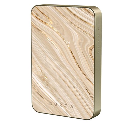 Burga Powerbank magnétique 5 000 mAh - MagSafe et Qi2 - Full Glam / Or