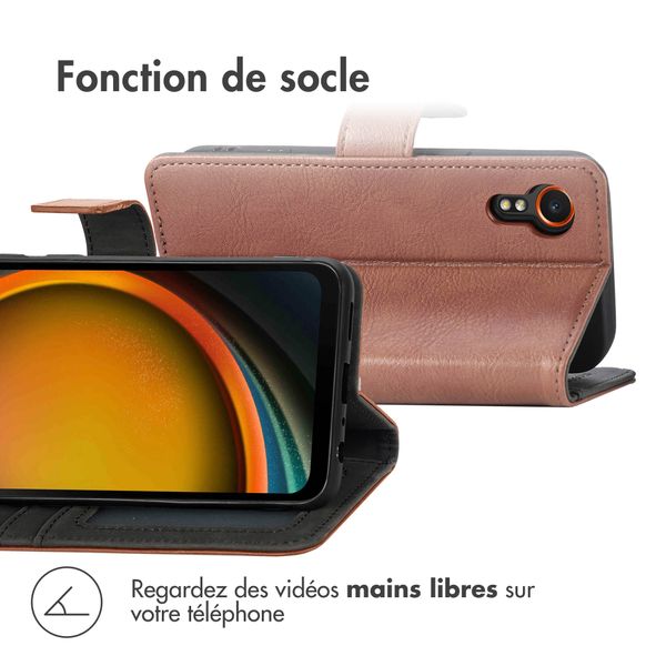 imoshion Étui de télephone portefeuille de luxe Samsung Galaxy Xcover 7 - Marron