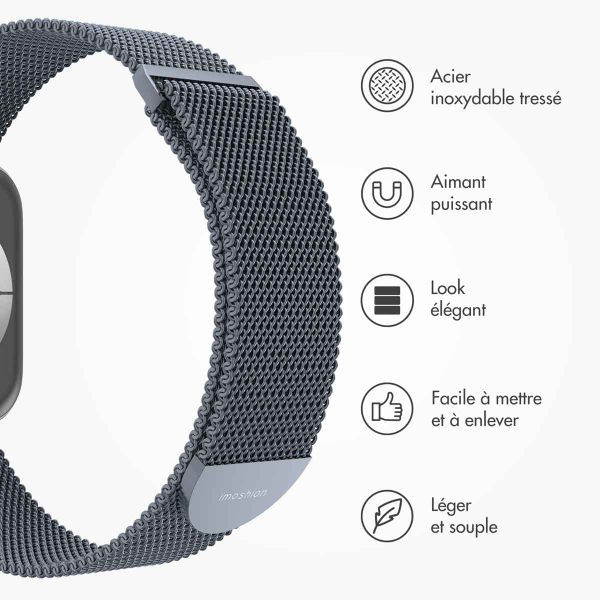 imoshion Bracelet magnétique milanais Apple Watch | 38/40/41/42 mm - Taille M - Gris foncé