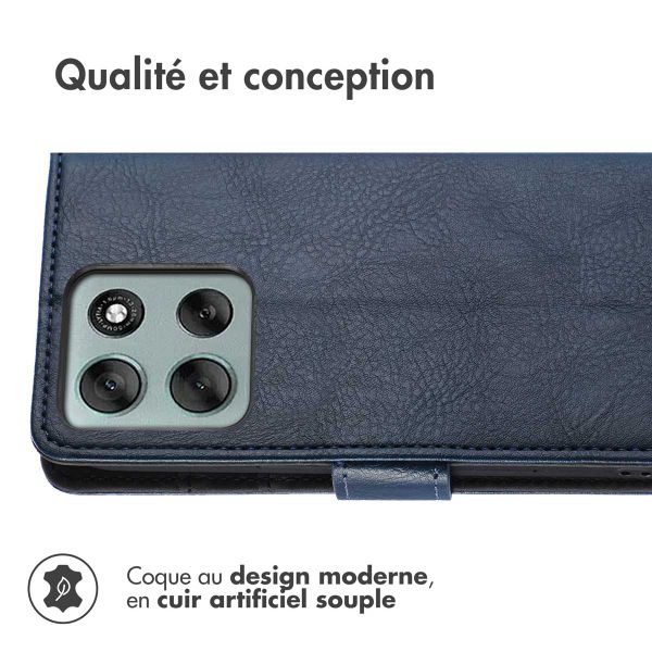 imoshion Étui de télephone portefeuille de luxe Motorola Moto G56 - Bleu foncé