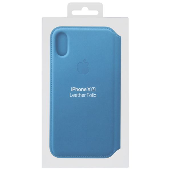Apple Étui de télephone portefeuille Leather Folio Apple iPhone X / Xs - Cape Cod Blue