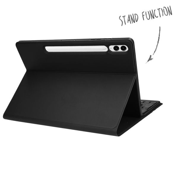 Accezz Étui de tablette Bluetooth Clavier Samsung Galaxy Tab S9 FE Plus - QWERTY / NL - Noir