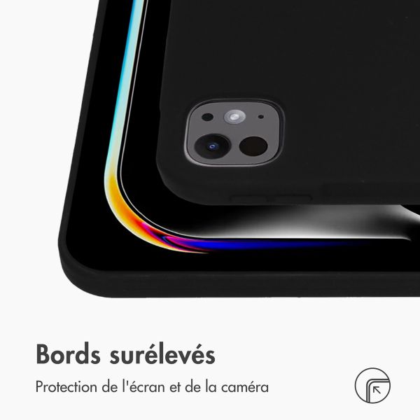 Accezz Coque Liquid Silicone avec porte-stylet Apple iPad Pro 13 (2025) M5 / (2024) M4 - Noir