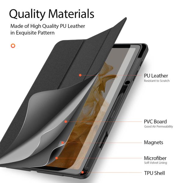 Dux Ducis Coque tablette Domo Samsung Galaxy Tab S8 Plus / S7 Plus / S7 FE 5G - Noir