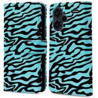 imoshion Étui de télephone portefeuille Design Xiaomi Redmi Note 13 Pro Plus (5G) - Black Blue Stripes