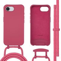 imoshion Coque arrière Color avec cordon amovible et MagSafe Apple iPhone 17e / 16e - Red Raspberry